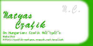 matyas czafik business card